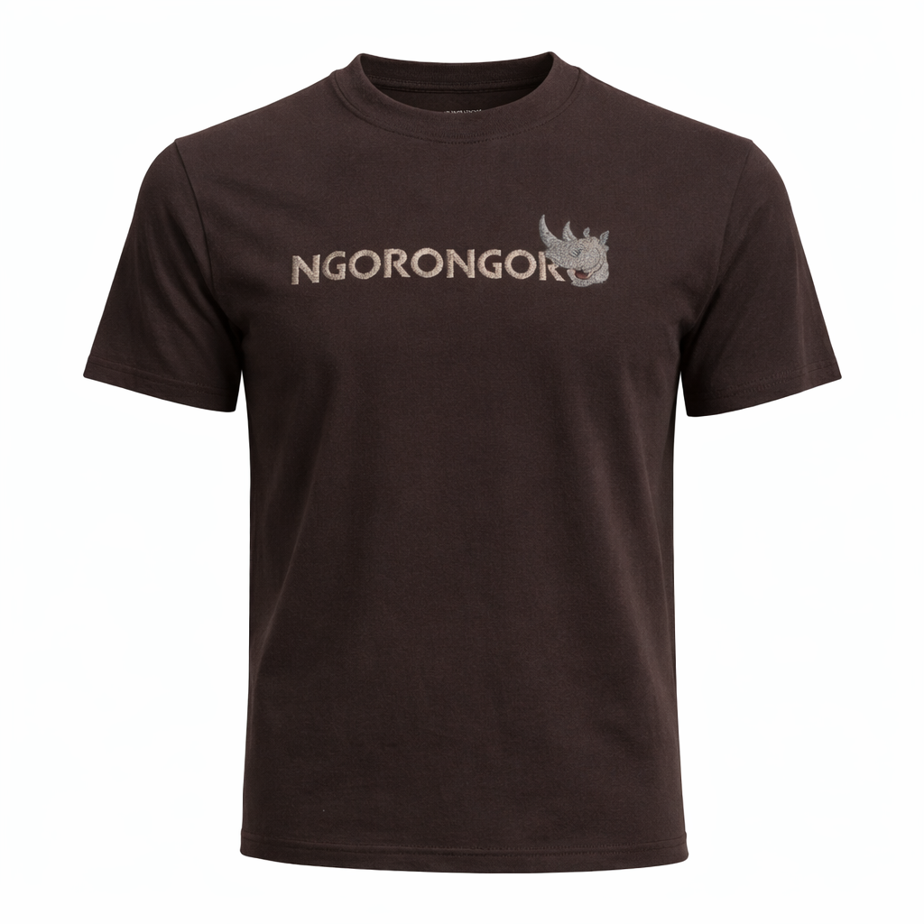 Ngorongoro Nashorn T-Shirt – Dunkelbraun