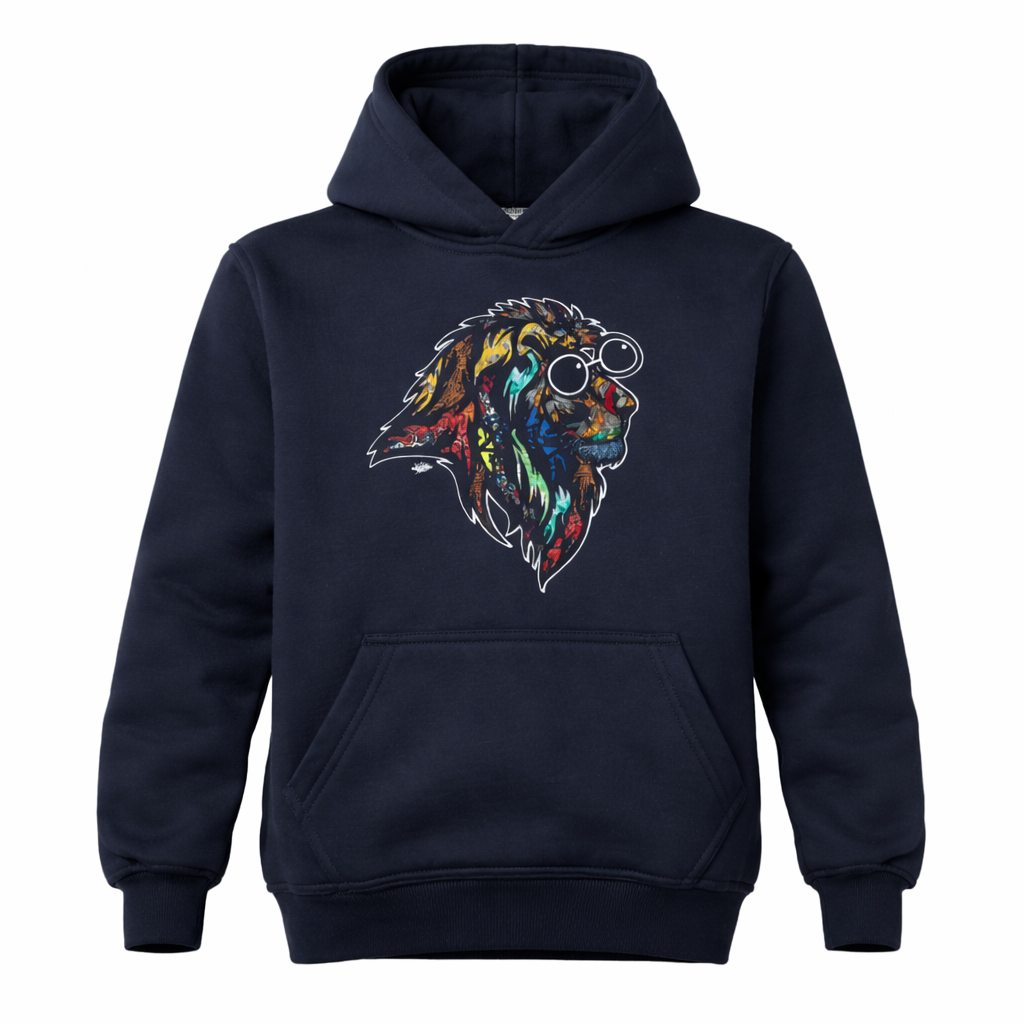 Safariland Cool Lion Grafik-Kapuzenpullover – lebendiger afrikanischer Kunstdruck – Unisex