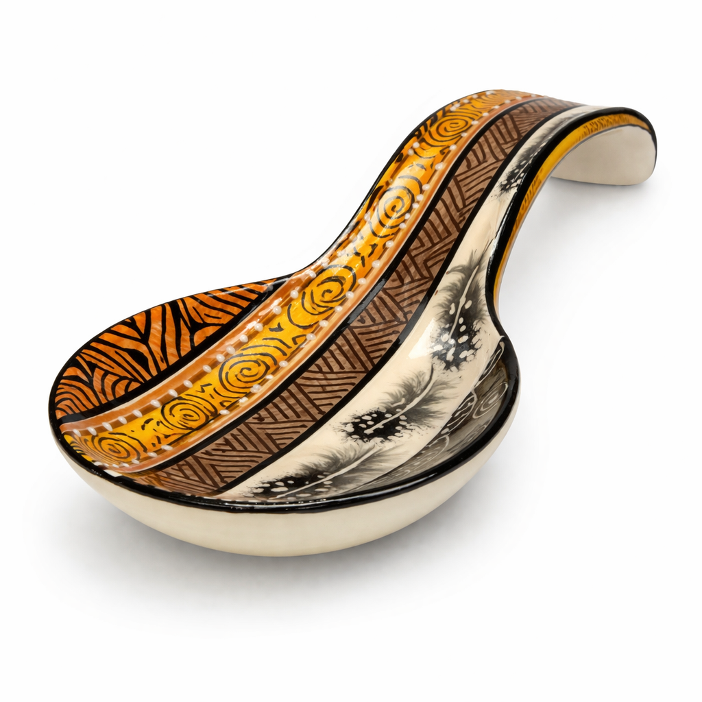 African Wildlife Ceramic Spoon Rest