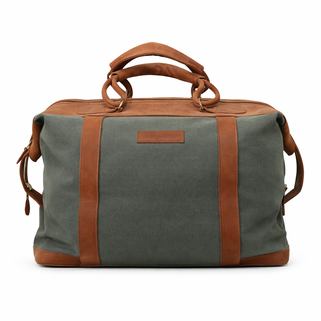 Sandstorm Canvas and Leather Duffel Bag, East African Travel and Weekend Bag