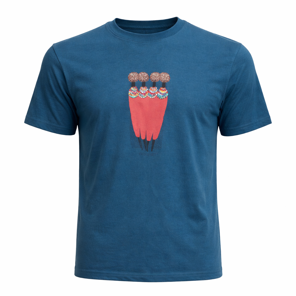 Maasai Women Graphic T-Shirt – Ocean Blue