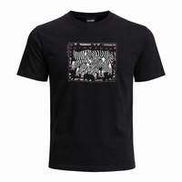 Tansania Zebraherde Grafik-T-Shirt – Schwarz