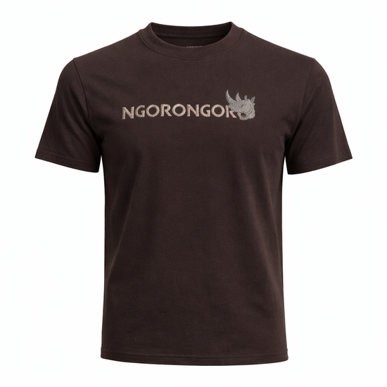 Ngorongoro Nashorn T-Shirt – Dunkelbraun