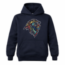 Safariland Cool Lion Grafik-Kapuzenpullover – lebendiger afrikanischer Kunstdruck – Unisex