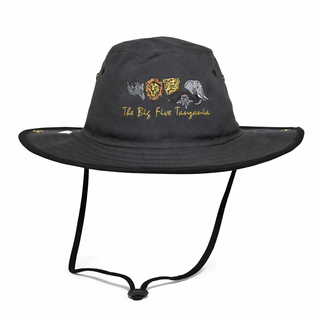 The Big Five Tanzania Safari Hat – Wide Brim with Chin Strap
