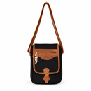 Sac bandoulière en toile noire et cuir Sandstorm – Sac d'exploration d'Afrique de l'Est