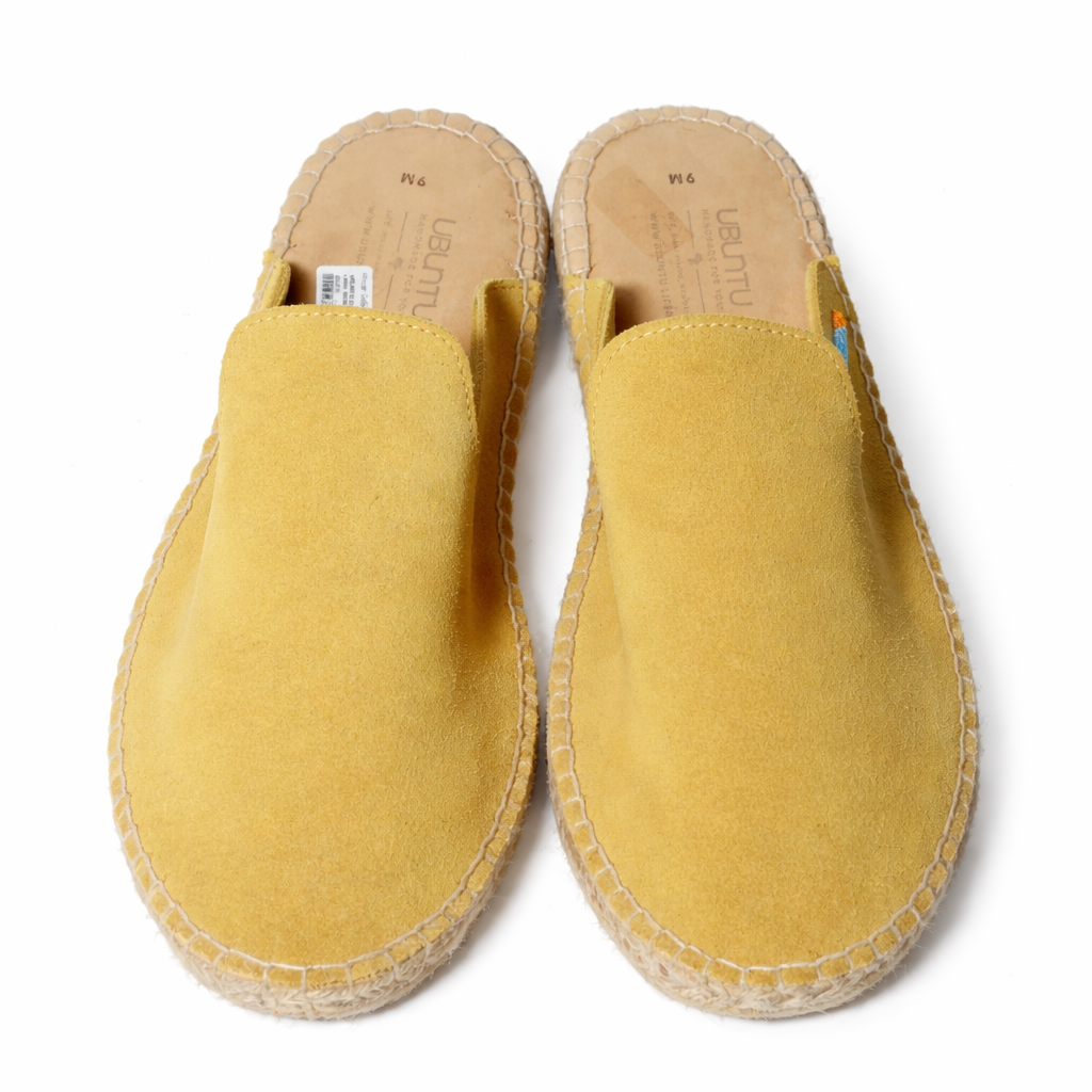 Safariland - Mules espadrilles en daim - Jaune ensoleillé - Semelle en jute