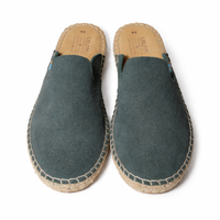 Safariland - Suede Espadrille Mules - Ocean Teal - Jute Sole