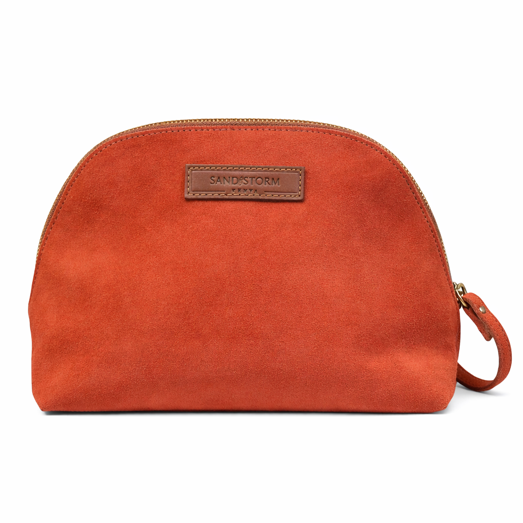Sandstorm Kenya Suede Kosmetiktasche – Terrakotta