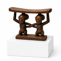 Twin Figures African Headrest Sculpture