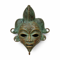 Afrikanische Zeremonialmaske aus Bronze