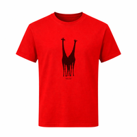 Twin Giraffes Silhouette T-Shirt – Red