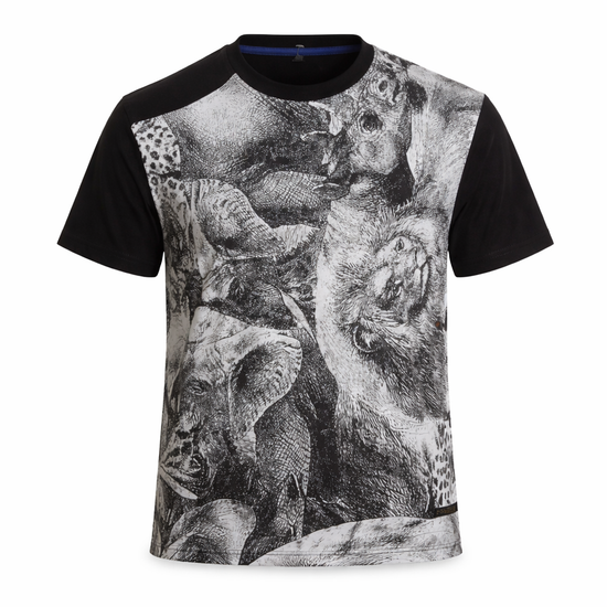 Wildlife Sketch Graphic T-Shirt – Black