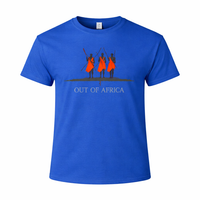 Out of Africa - Maasai Warriors Print - Heritage Graphic Tee - Blue