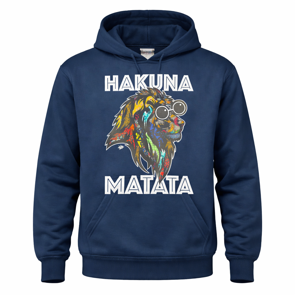 Hakuna Matata Lion Pullover Hoodie – Navy