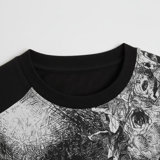 Wildlife Sketch Graphic T-Shirt – Black