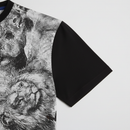 Close-up of sleeve on Wildlife Sketch Graphic T-Shirt in black