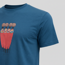 Close-up of sleeve with print on Maasai Women Graphic T-Shirt in ocean blue