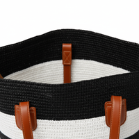 Close-up of top opening and strap attachment detail